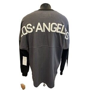 Spirit Jersey Los Angelos Long Sleeve Graphic Shirt Unisex Sz Large Gray/Black